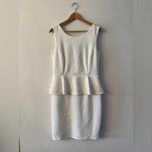 White peplum style dress very flattering